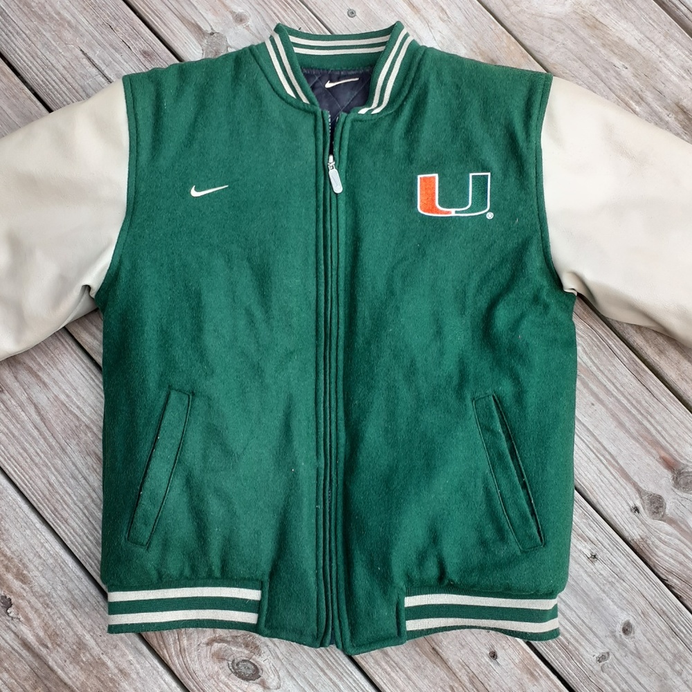 Nike 🌹 Miami Hurricanes reversible winter coat - Picture 1 of 8